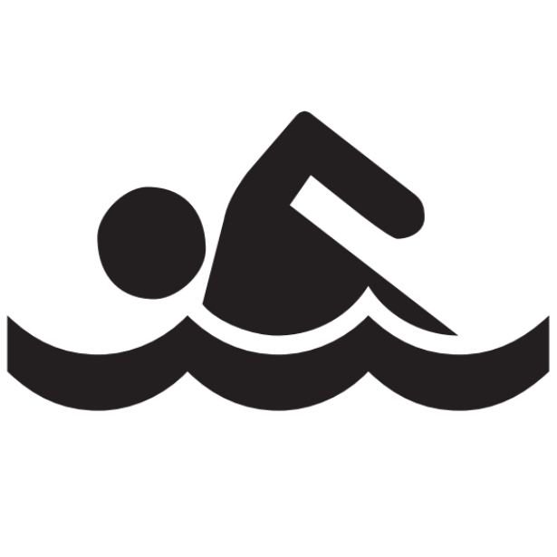 Swimming Pool. A public swimming pool is located nearby — watch for pedestrians and children crossing.