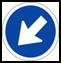 Keep left. Pass to the left of the sign or obstruction and stay on the left side where directed.
