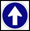 Proceed straight only. You may only continue straight where this sign applies.