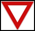 Yield. Slow down and give right of way to traffic that is already on the road you are joining or crossing.