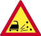 Loose stones. Loose gravel or stones may reduce grip or damage vehicles, so slow down and increase following distance.